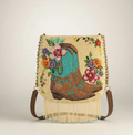 Hand-beaded handbag in cowgirl line-dance style