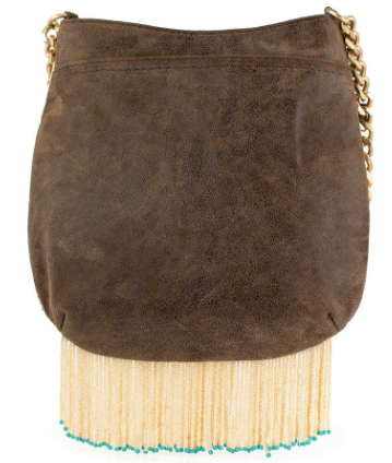 Hand-beaded handbag in cowgirl line-dance style