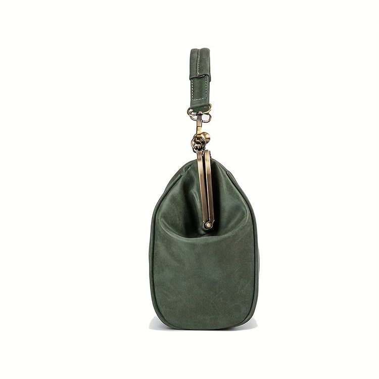 Classic Retro Kiss-Lock Crossbody & Handheld Bag – Nostalgic Kiss-Lock Design and Top Handle