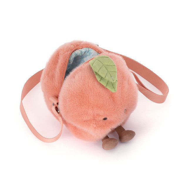 Peach-shaped shoulder bag