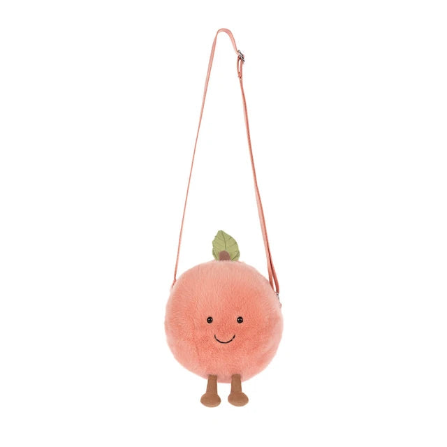 Peach-shaped shoulder bag