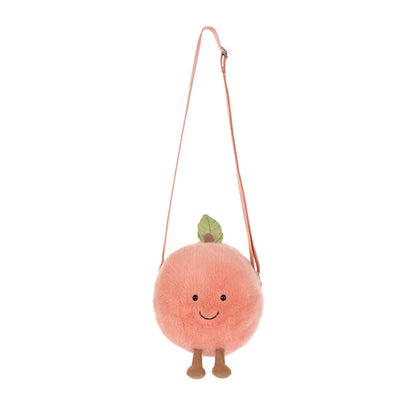 Peach-shaped shoulder bag