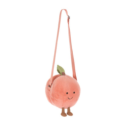 Peach-shaped shoulder bag