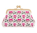 Embroidered clasp clutch