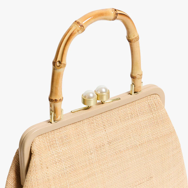 Raffia clasp clutch