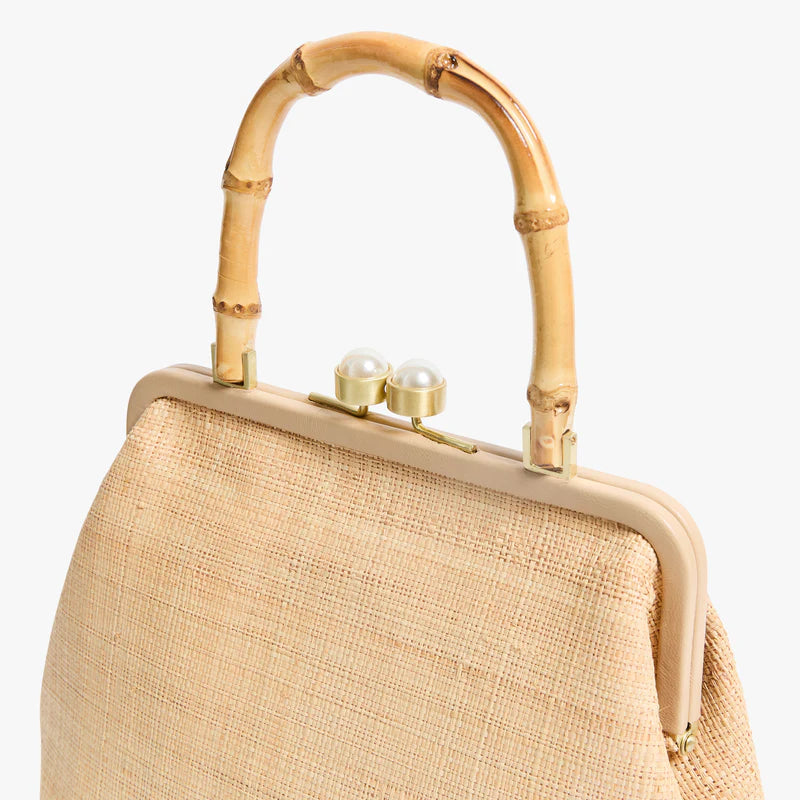 Raffia clasp clutch