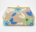 Embroidered Raffia Clasp Clutch